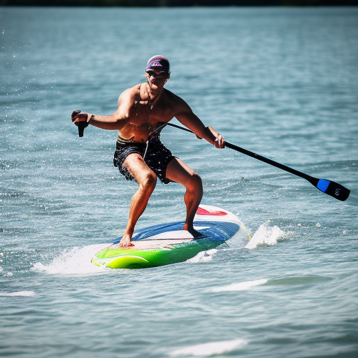 Man Stand up Paddle Board Racing